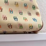 Dooney & Bourke Cream Pale Yellow Vintage Small Satchel Handbag Rainbow Logo Photo 2