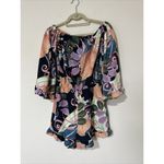 Nicole Miller  Studio Off The Shoulder Floral Romper Ruffle Hem Size 6 Photo 1