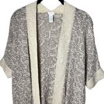 Chico’s Woven Neutral Cardigan Mature Bohemian Coastal Lagenlook Size L (12) Tan Size L Photo 2