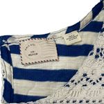 Anthropologie  Postmark Crochet Lace Overlay Striped Swing Tank - White/Blue - M Photo 7