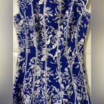 Tadashi Shoji  Dress Small Womens Blue Floral Embroidered Wedding Formal Designer Photo 1