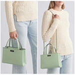 Kate Spade Sam Icon Small Spazzolato Leather Tote Crossbody Bag Pistachio Cream Photo 1