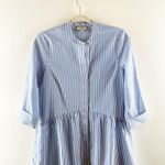 Tuckernuck Striped 3/4 Sleeve Royal Shirt Mini Dress Blue XS Photo 3