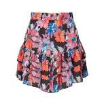 LoboRosa Floral Mini Skirt in Black Small Womens Floral Satin Tiered Photo 11