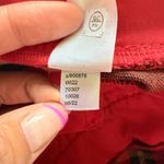 Ann Taylor Red Tartan Pull On Elastic Waist Check Casual Fit Clueless Pants 10 Photo 5