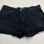 AGOLDE  Parker Short‎ Black Denim Jean Cut Off Womens Size 32 Exposed Pockets NEW Photo 0