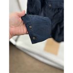 Free People  navy blue off campus metallic detail button down long sleeve size sm Photo 6