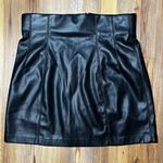 ZARA  Faux Leather High Waist Black Mini Skirt Moto Zipper Detail Size M Edgy Photo 3