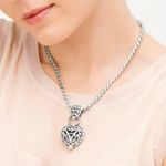 Brighton Retired  Silverplated Bibi Heart Necklace Chunky Chain 60g. Photo 1