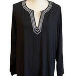 Lands' End Land’s End Women’s Black Embroidered Tunic Size 2XL Photo 0