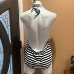 COCOSHIP  black and white striped halter swimsuit Photo 2