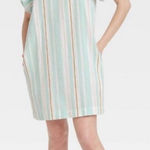 A New Day  striped ruffled sleeve shirt dress size small Photo 0