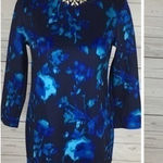 Daisy Fuentes Floral Print Stretch 3/4 Sleeve Shift Dress Contemporary Size S Photo 0