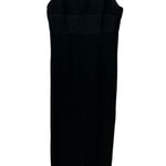 Dave and Johnny 90s Vintage Black Formal Satin Stripe Maxi Dress High Neck Size 8/10 Photo 0