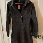Pretty Little Thing NWT Tall Black Wash Denim Oversized Shirt Dress Photo 0