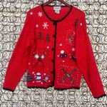 basic editions Vintage knit ugly Christmas cardigan SMALL Photo 0