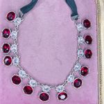 475. Red Rhinestone Black Ribbon Choker Photo 0