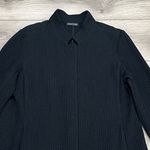 Eileen Fisher Stand Up Collar Waffle Knit Long Dress Jacket Black Size Large Photo 5