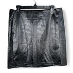 Topshop Black Crocodile Texture A line Mini Skirt US 12 Faux leather Photo 0
