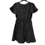 Princess Polly V Neck Dress Black With White Polka Dots Ruffles Size 8 Photo 2