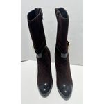 INC International Concepts Margaret Suede Leather Heeled Boots Booties Brown 9.5 Brown Photo 1