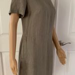 EUC Linen Dress Short Sleeve Tan Photo 9