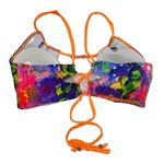 NEW Robb Lulu M Bikini Top Groovy Lucy Bralette Strappy Cutout Swimwear Bright Purple Size M Photo 2