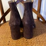 Ann Taylor chocolate suede block heel booties size 8 Photo 6