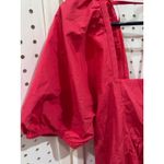 Draper James  Red Square Neck Puff Sleeve Smocked Babydoll Dress Size L Photo 3