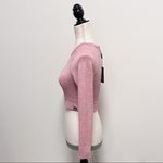 Ryderwear Pink White Heathered Ribbed Seamless Long Sleeve Cropped Top NWT XS Photo 5