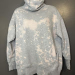 Aerie Sweatshirt Womens XS Gray Bleach Tie Dye Cowl Neck Fleece Pullover Lounge Photo 0