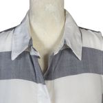 Cupid Blush By Anthropology Cupio Blush gray and white striped collared sleeveless button down shirt size M Photo 4