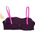 Kona Sol Burgundy Pink Colorblock Square Neck Bandeau Bikini Swim Top Sz Medium Photo 4