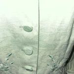 Miss Dorby vintage two piece light green suit with monotone embroidered detail. Size 12 Photo 2