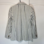 J.Crew NEW Womens Striped Linen Cotton Holland Blazer Size 0 Gray White Striped Photo 4