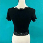 Me to We  black lace button up top in size small Photo 1