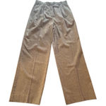 Max Mara Virgin Wool 12 Flat Front Trouser Pant Straight Leg Brown Tweed Luxury Photo 0