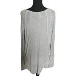 We The Free Free People  Grey Catalina Long Sleeve V-Neck Thermal Top Size Medium Photo 2