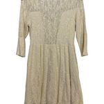 Free People Dress Shake it Up Crochet Lace Cutout Mini Size S Boho Ivory Photo 3