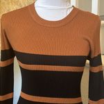 LULUS Thankful for You Brown and Black Striped Sweater Dress Size Medium Photo 3