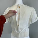 Peck & Peck Vintage  Fifth Ave Blouse Ivory Lace Trim Short Sleeve Top Romantic Photo 3