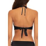 BECCA by Rebecca virtue Becca Delilah Black White Lace Trim Halter Bikini Swimsuit Top Size Large Photo 1