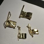 lot of 4 Patriotic Brooch Pins Gold Tone American Flag Rhinestone Photo 11