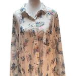 Victoria's Secret White with Multi-Color Print Button Front Top Only Pajamas S Photo 0