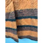 Asos Womens Brushed Coat Brown Orange‎ Striped Buttons Pocket Flaps Collar 12 Photo 3