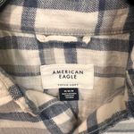 American Eagle Womens Flannel Super Soft Plaid Button-Up Shirt White Medium NWOT Photo 3