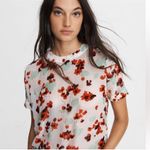 Rag and Bone Red and Black Floral Blouse Photo 0