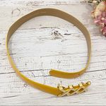 XXX Buckle Yellow/Gold Leather Belt Yellow Photo 5