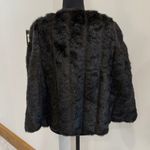 Brandon Thomas Faux Fur Shawl Cape with pockets size Medium. Black Photo 4
