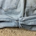 Paige  Hoxton Light Wash High Rise Ruffled Straight Ankle Crop Stretch Jeans Photo 11